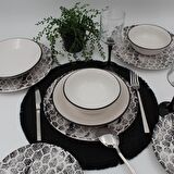 Snake 24 Parça Yemek Takımı Siyah