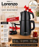 Lorenzo Teazen Çay Makinesi Siyah 1.8 Litre Su Isıtıcı 1 Litre Demlik Kapasiteli