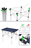 Exent 50x70 cm Kamp Masası Katlanabilir Masa, Piknik Bahçe Balkon Plaj Masası, Taşıma Çantalı Masa-LACİVERT