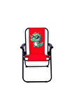 EXENT Baby Dinazor 2-6 Yaş LÜX Çocuk Piknik Sandalyesi-Mini Kamp Sandalyesi-KIRMIZI