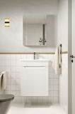 Exent 55 cm Komple MDF CNC işlemeli Mebran Kapaklı Banyo dolabı seti-BEYAZ