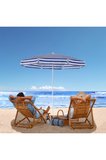 ☀️🏖️ Exent 160 Cm Eğilebilir Plaj Şemsiyesi + Ayarlanabilir Şemsiye Kazığı Seti-MAVI