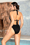 Bikini Takımı Siyah Gümüş Parlak Kumaş