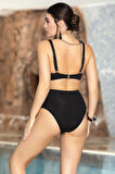 Bikini Takımı Kruvaze Üst Simli Görünüm Siyah