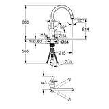 GROHE EUROSTYLE DÖNER BORULU SPİRALLİ EVİYE BATARYASI 31126004