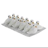 12 Adet 5x3cm Strafor Kuş Güvercin Simli