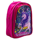 Gen-Of 2 Bölmeli Unicorn İlkokul Okul Sırt Çantası Ve Beslenme Çantası Pembe KOD:1308
