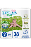 Paddlers Pure Bebek bezi 2 Numara Mini 38 Adet (3-6 Kg) Eko Paket