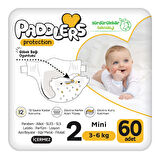 Paddlers Protection Bebek Bezi 2 Numara Mini 60 Adet (3-6 Kg) Jumbo Paket 