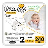Paddlers Protection Bebek Bezi 2 Numara Mini 240 Adet (3-6 Kg) Ekstra Jumbo Set