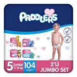 Paddlers Bebek Bezi 5 Numara Junior 104 Adet (11-18 Kg) 2'li Jumbo Set