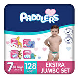 Paddlers Bebek Bezi 7 Numara XX-Large 128 Adet (20-30 Kg) Ekstra Jumbo Set