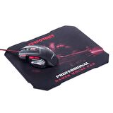 Polosmart PGM07 Gaming Mouse + Mouse Pad Kırmızı