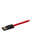 MF Product Jettpower 0047 Metal Başlıklı Örgülü 3A Micro Usb Hızlı Şarj Kablosu 20 cm Kırmızı