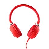 MF Product Acoustic 0102 Mikrofonlu Kablolu Kulaküstü Kulaklık Kırmızı