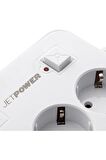 MF Product Jettpower 0370 Akım Korumalı 3 USB'li 3'lü Grup Priz 2 m Uzatma Kablosu Beyaz	
