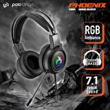 Polosmart PGM05 Phoenix 7.1 Gaming Kablolu Kulaküstü Kulaklık Siyah