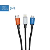 MF Product Jettpower 0556 3 in 1 Anahtarlık Şarj Kablosu Siyah