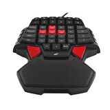 MF Product Strike 0581 Kablolu Yarım Tek El Mini Oyun Klavyesi Siyah