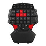 MF Product Strike 0581 Kablolu Yarım Tek El Mini Oyun Klavyesi Siyah
