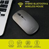 Polosmart PSWM13 Hybrid Bluetooth & Wireless Şarj Edilebilir Mouse K.Gri