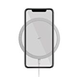 MF Product 0660 MagSafe 15W Mıknatıslı Kablosuz Şarj Cihazı - Beyaz