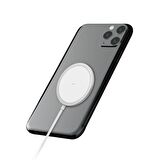 MF Product 0660 MagSafe 15W Mıknatıslı Kablosuz Şarj Cihazı - Beyaz