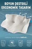 NOX Boyun Destekli Ortopedik Visco Yastık Beyaz- Rahat Uyku ve Güzellik Yastığı 64x38x12,5 cm