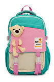 Peluş Ayıcık Detaylı Kız Çocuk İlkokul Çanta Seti
