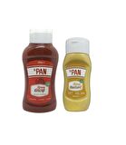 Dr Pan 2'li Şekersiz Set Ketçap 520g - Hardal Sos 260g Şekeriz Düşük Kalorili