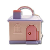 Linea Kilitli Plastik Ev Şekilli Kumbara (3438) Lila-Pembe