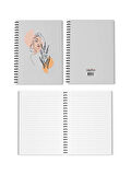 4'lü Spiralli Okul Defteri 60 Yaprak 4'lü Set - A5 Boy Çizgili 15 X 21 Cm Çizgisel Kadın Set Defter