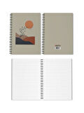 4'lü Spiralli Okul Defteri 60 Yaprak 4'lü Set - A5 Boy Çizgili 15 X 21 Cm Soyut Baskı Set Defter