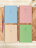 4'lü Spiralli Okul Defteri 60 Yaprak 4'lü Set - A5 Boy Kareli 15 X 21 Cm Neon Set Defter