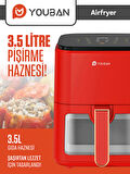 Air Fryer 3.5l Camlı Kırmızı Fritöz