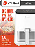 Air Fryer 3.5l Camlı Beyaz Fritöz