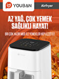 Air Fryer 3.5l Camlı Beyaz Fritöz