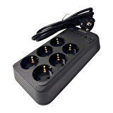 ShowMax SH-4630 2Mt 2xUSB-2xTYPE-C 4lü Termal Akım Korumalı Priz 10A 2500W
