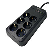 ShowMax SH-4630 2Mt 2xUSB-2xTYPE-C 4lü Termal Akım Korumalı Priz 10A 2500W