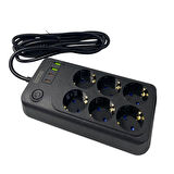 ShowMax SH-4630 2Mt 2xUSB-2xTYPE-C 4lü Termal Akım Korumalı Priz 10A 2500W