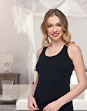 KOLCU RİBANA BAYAN KALIN ASKILI ATLET-KB410-SİYAH