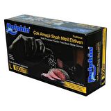 Dolphin Latexsiz Pudrasız Siyah Nitril Gıda Eldiveni (L) 100lü