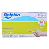 Dolphin Pudralı Muayene Eldiveni 100'Lü (L) Beden