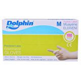 Dolphin Pudralı Muayene Eldiveni 100'Lü (M) Beden