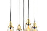 LampaLuce Cono Modern Sarkıt Salon Avizesi 5'li Sarı 40x70cm