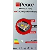 Peace B2881 220 Volt 12 Volt 16,7 Amper Metal Kasa Adaptör
