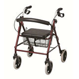 Poylin Ekonomik Rollatör | Katlanabilir Yapı, Oturma Alanı, Taşıma Sepetli P580