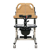 Poylin Banyo-Tuvalet Özellikli Transfer Sandalyesi | Hidrolik Yükseklik Ayarlı, Krom-Nikelaj Kaplama, 120 Kg Taşıma Kapasiteli P770