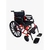 Poylin Standart Manuel Tekerlekli Sandalye | Katlanabilir Çelik Şase, Hareketli Kolçaklı, Antibakteriyel Döşemeli P110Y