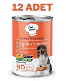 Chefs Choice Balkabaklı Somonlu Pate Köpek Konservesi 12x400gr